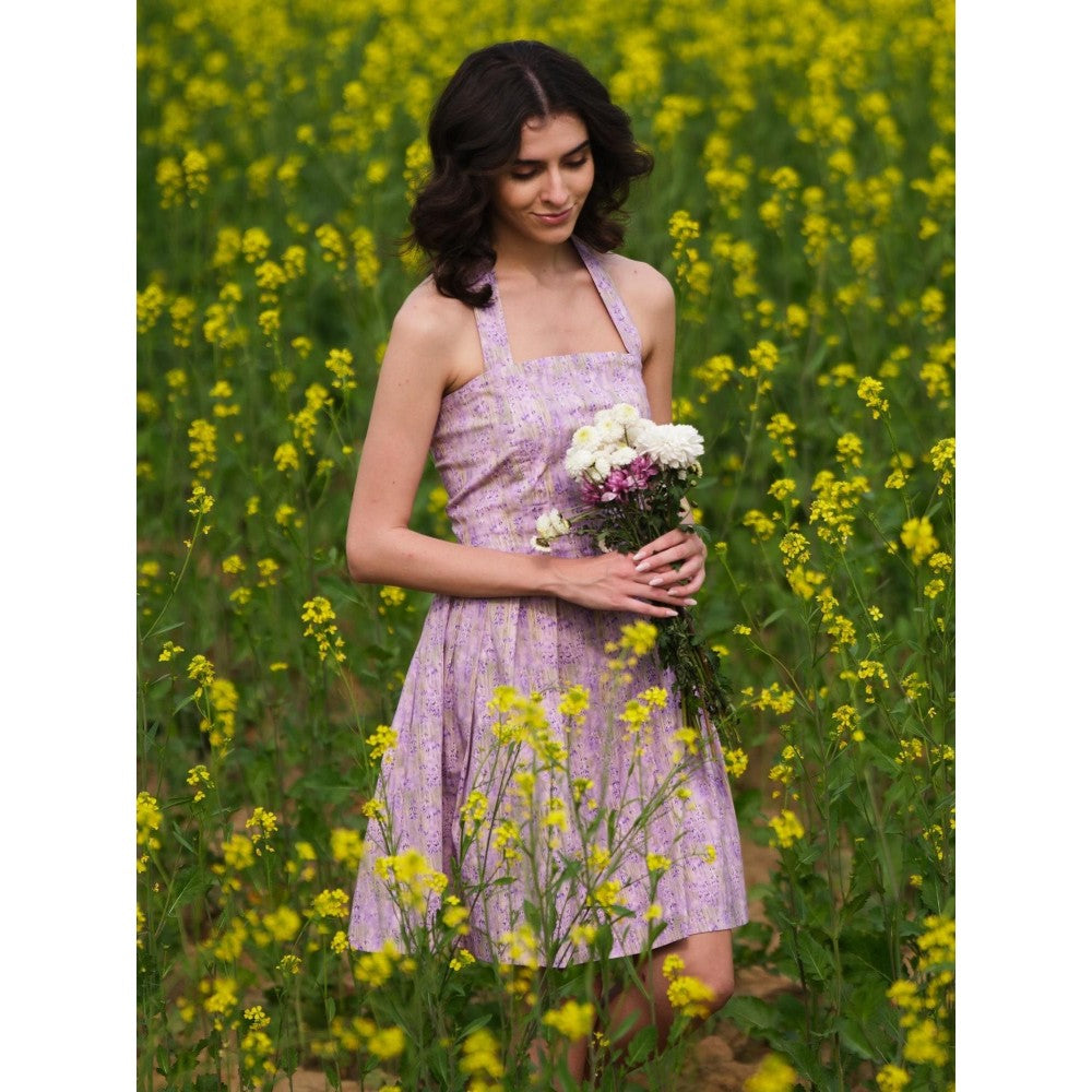 AFRIYA Lavender Meadow Short Dress