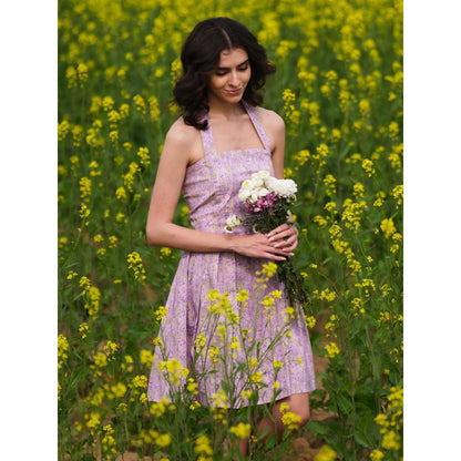 AFRIYA Lavender Meadow Short Dress