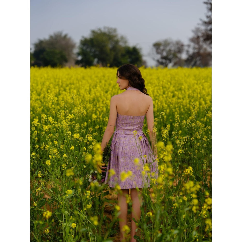 AFRIYA Lavender Meadow Short Dress