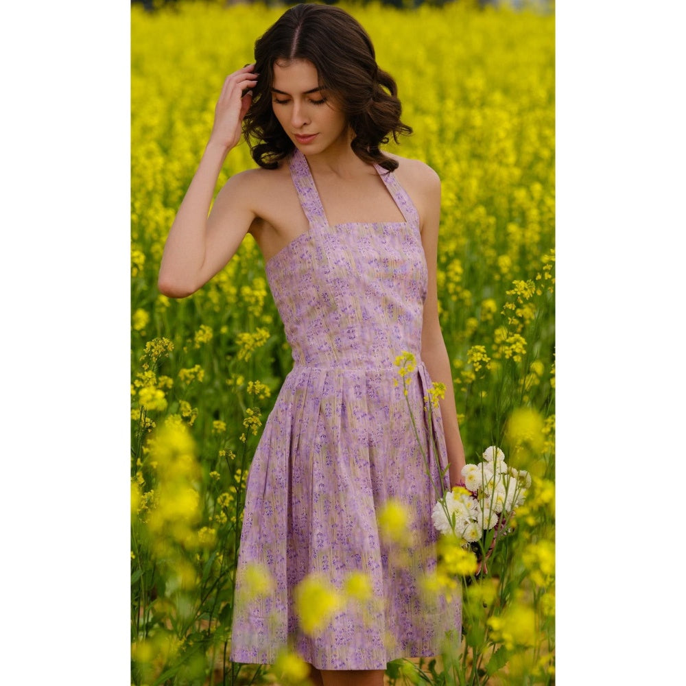 AFRIYA Lavender Meadow Short Dress
