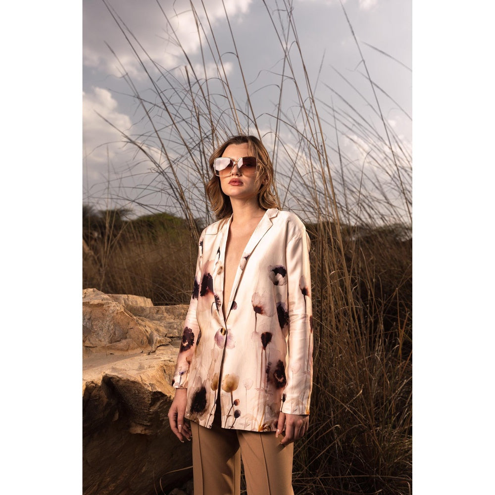 AFRIYA Serene Garden Long Multicolor Blazer