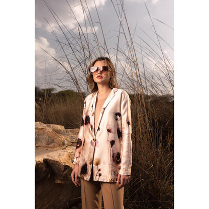 AFRIYA Serene Garden Long Multicolor Blazer