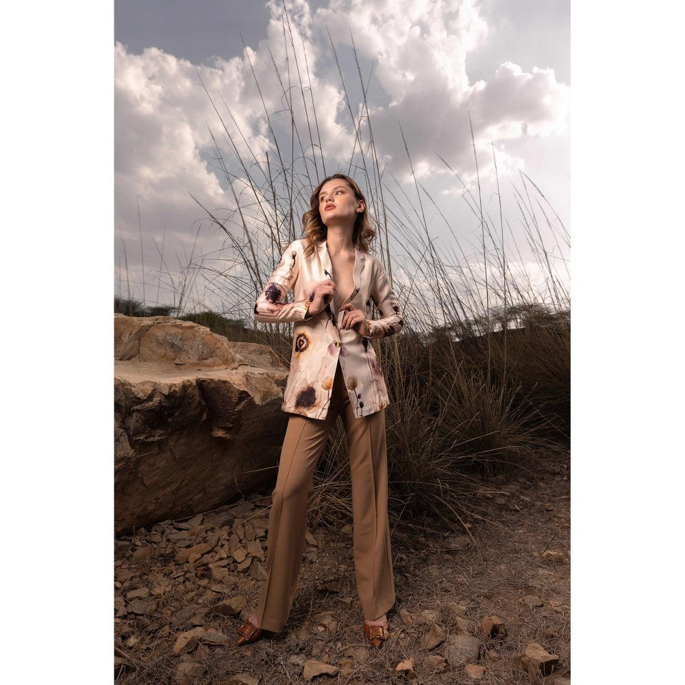 AFRIYA Serene Garden Long Multicolor Blazer