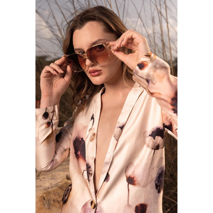 AFRIYA Serene Garden Long Multicolor Blazer