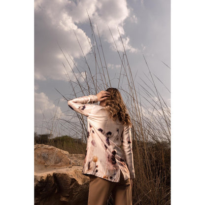 AFRIYA Serene Garden Long Multicolor Blazer