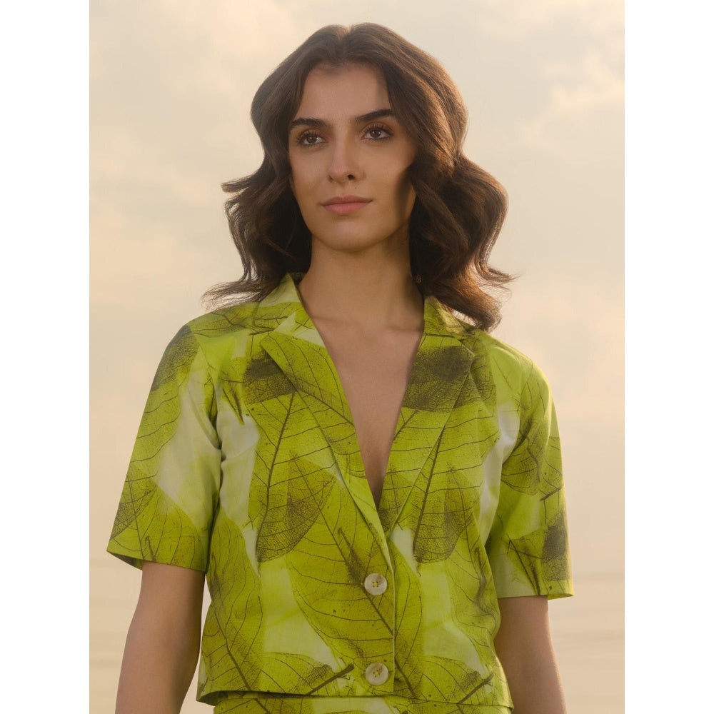 AFRIYA Women Ferns Short Green Blazer