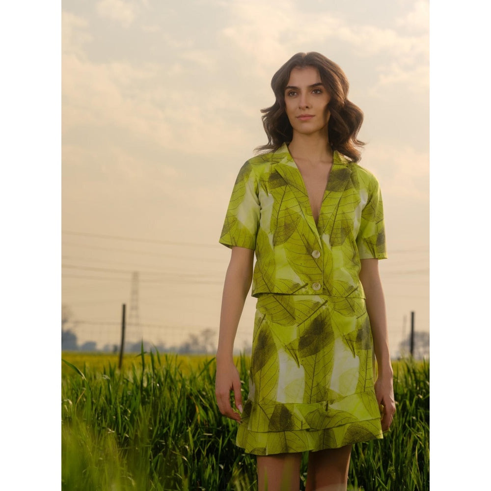 AFRIYA Women Ferns Short Green Blazer