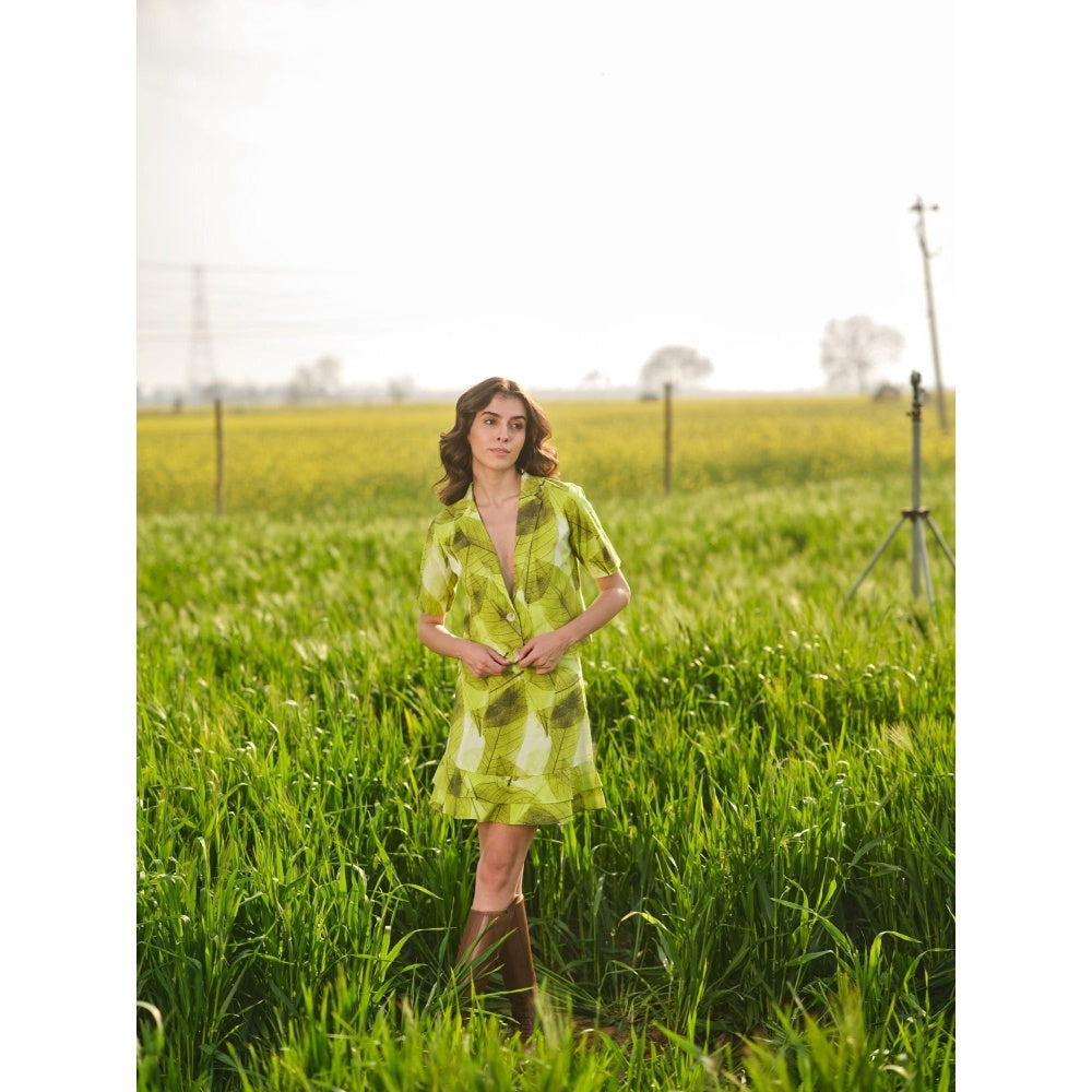 AFRIYA Women Ferns Short Green Blazer