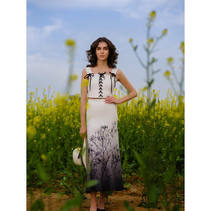 AFRIYA Monochrome Meadow Pure Cotton Crop Top