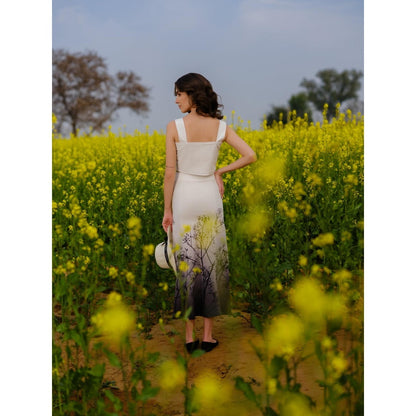 AFRIYA Monochrome Meadow Pure Cotton Crop Top
