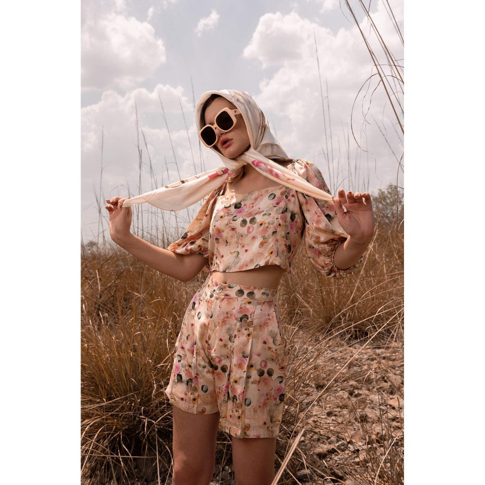 AFRIYA Whispering Pastels Pink Crop Top and Shorts Co-Ord