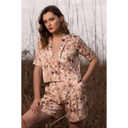 AFRIYA Whispering Pastels Pink Short Blazer and Shorts Co-Ord