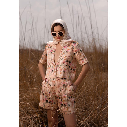 AFRIYA Whispering Pastels Pink Short Blazer and Shorts Co-Ord