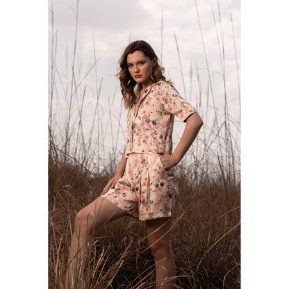 AFRIYA Whispering Pastels Pink Short Blazer and Shorts Co-Ord