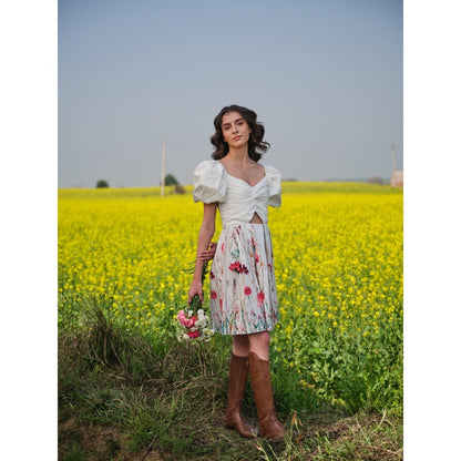 AFRIYA Multi Flower Meadow Short Dress