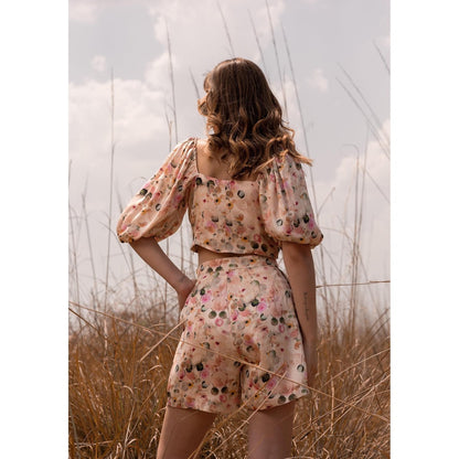 AFRIYA Whispering Floral Print Multicolor Short