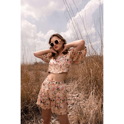 AFRIYA Whispering Floral Print Multicolor Short