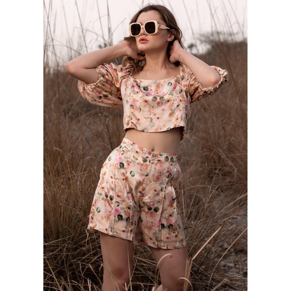 AFRIYA Whispering Floral Print Multicolor Short