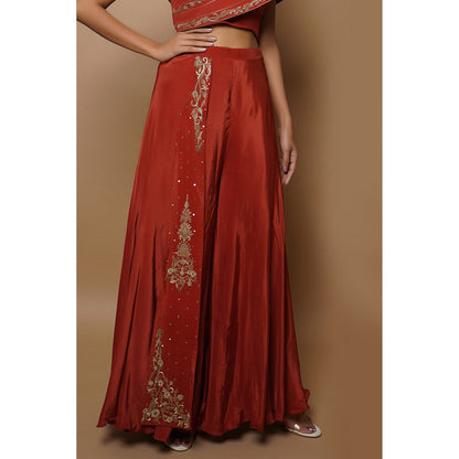 Ahi Clothing Brick Red Indo Western (Set of 2)