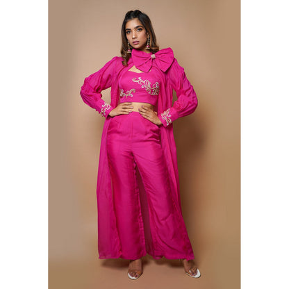 Ahi Clothing Hot Pink Cape Indowestern (Set of 4)