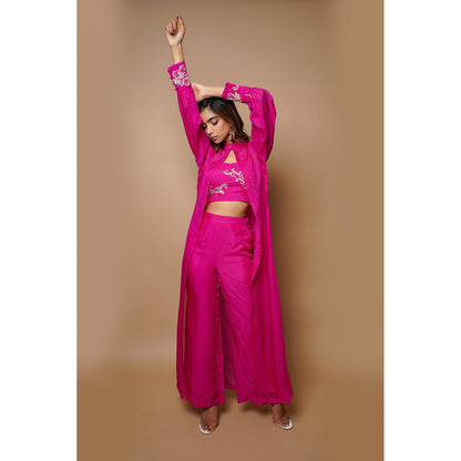 Ahi Clothing Hot Pink Cape Indowestern (Set of 4)
