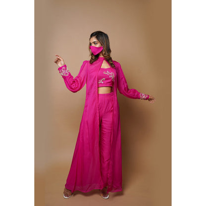 Ahi Clothing Hot Pink Cape Indowestern (Set of 4)