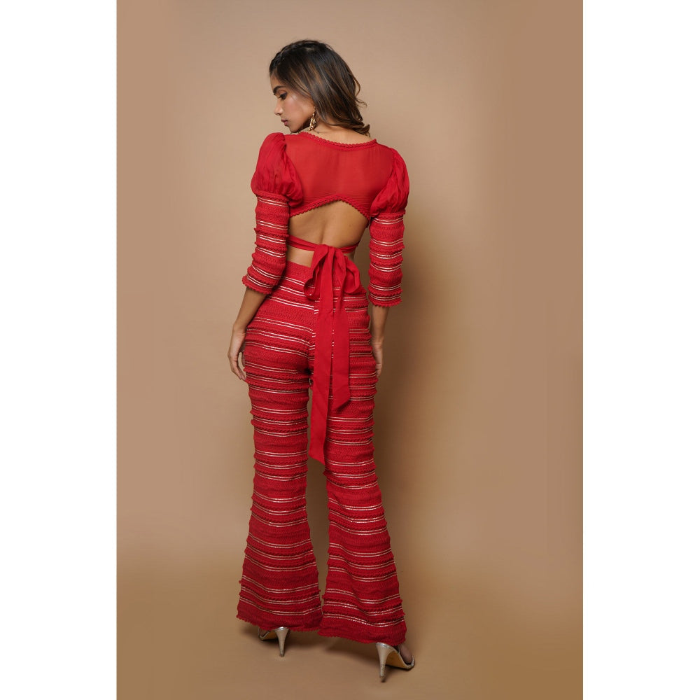 Ahi Clothing Hot Red Indo Western (Set of 3)