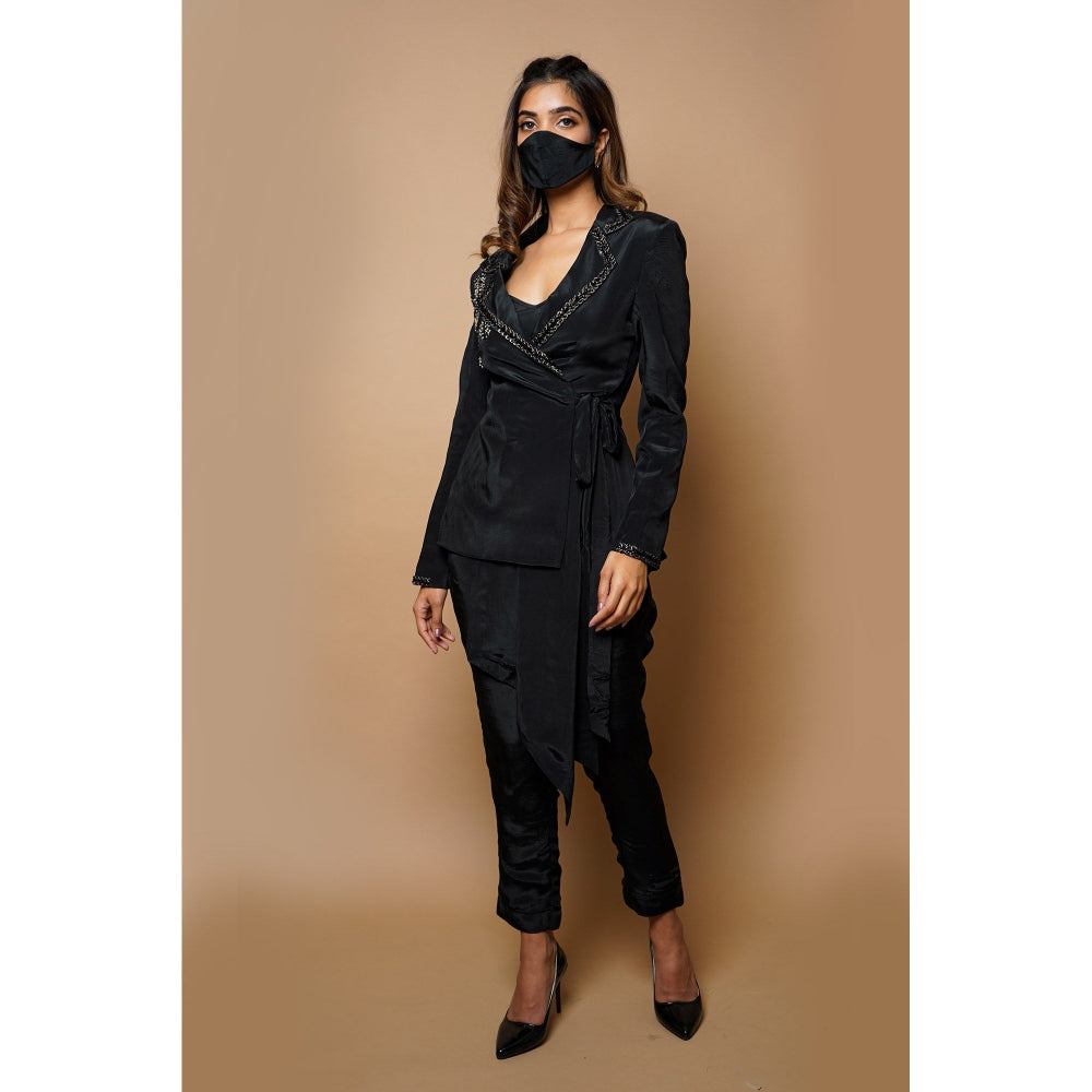 Ahi Clothing Black Pant Suit (Set of 3)