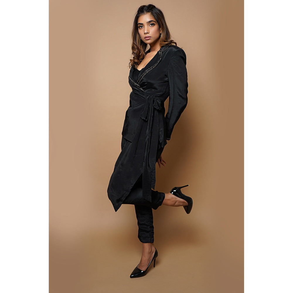 Ahi Clothing Black Pant Suit (Set of 3)