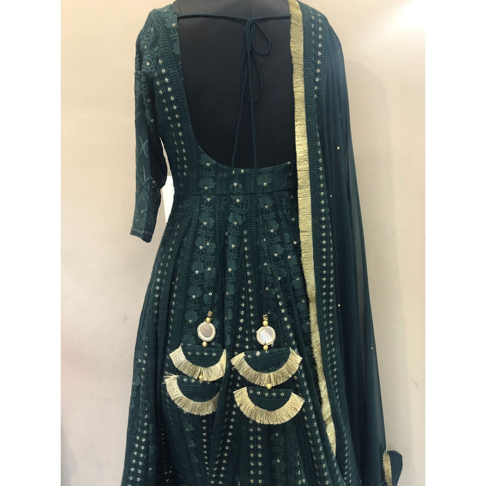 Ahi Clothing Green Anarkali (Set of 3)