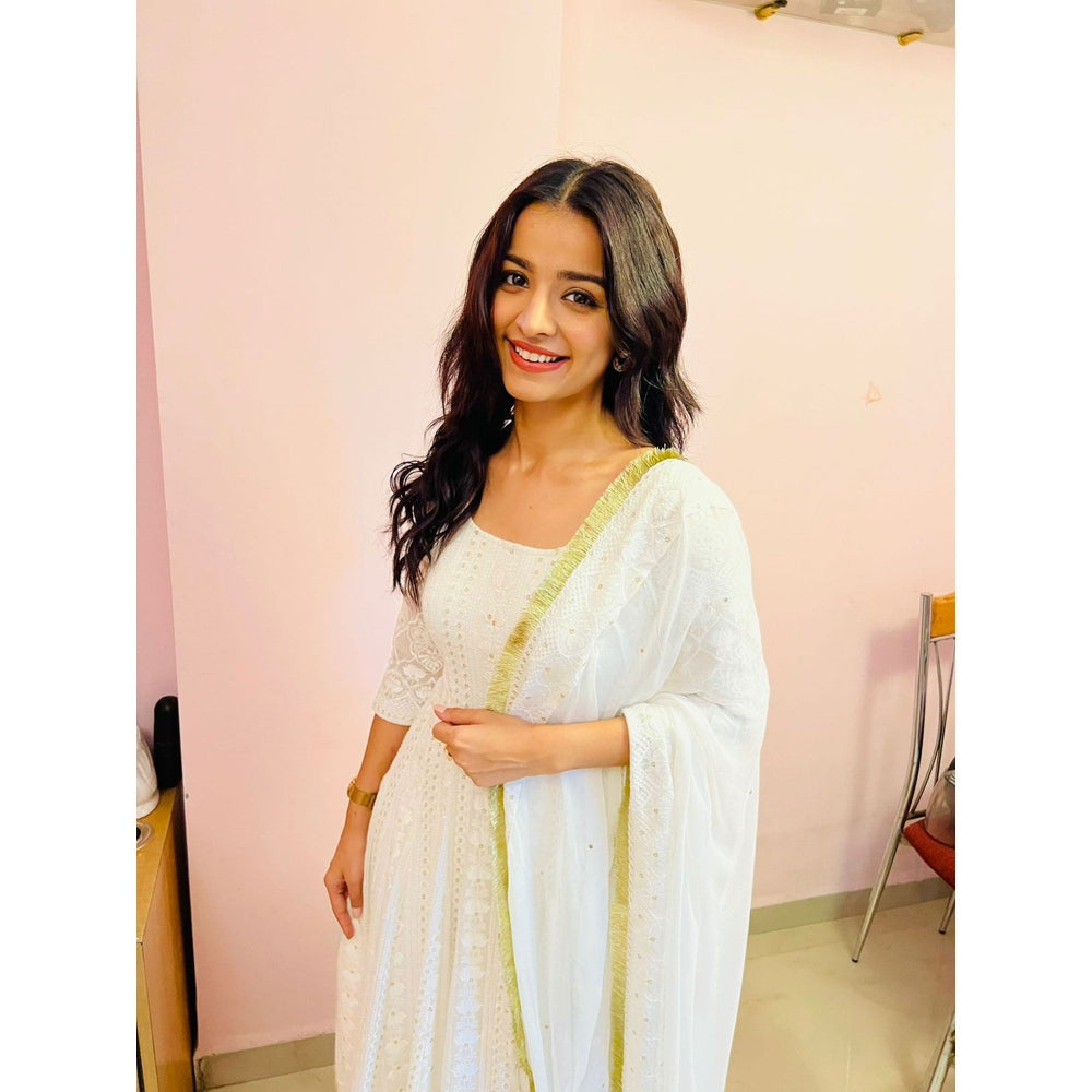 Ahi Clothing White Anarkali (Set of 3)