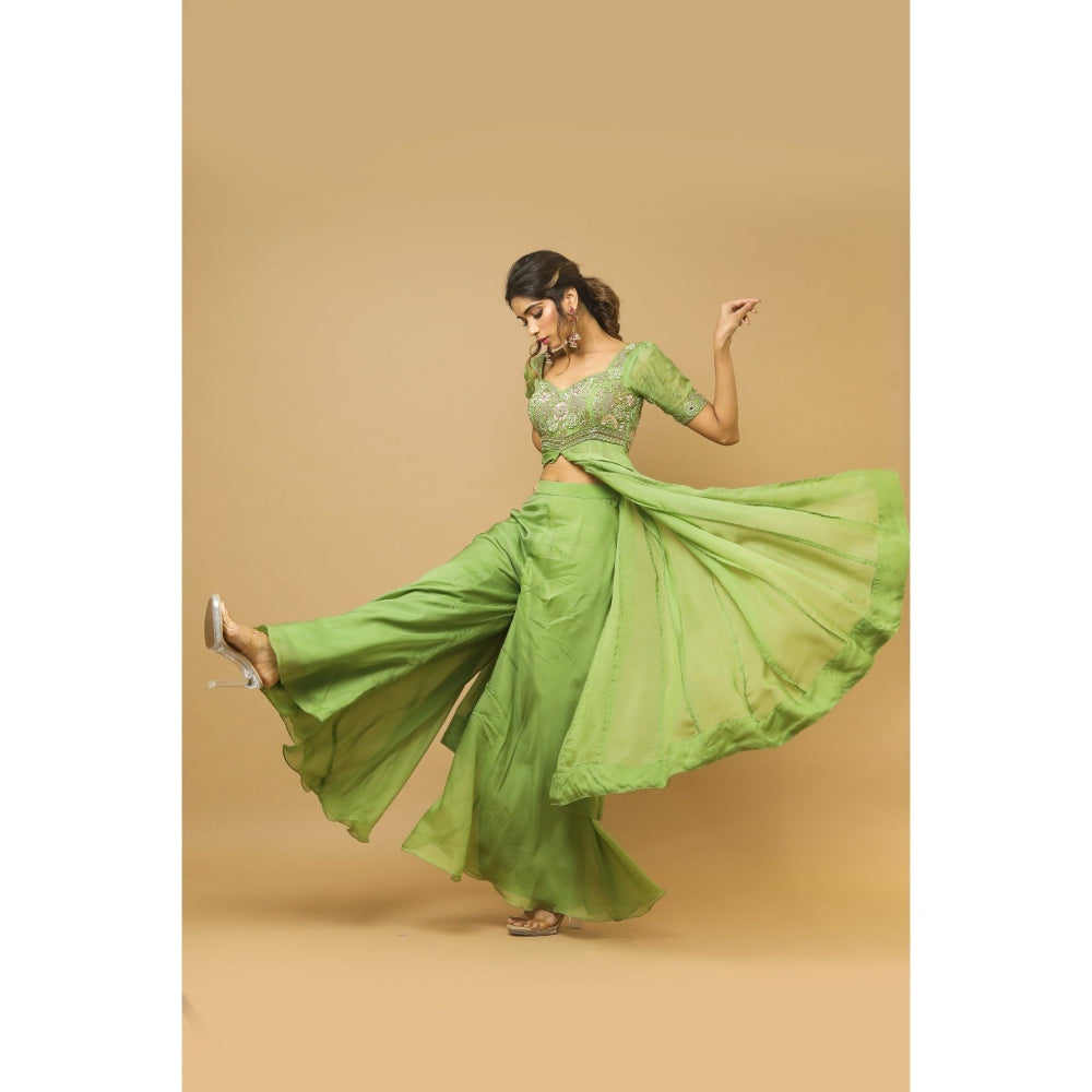 Ahi Clothing Parrot Green Kali Kurta (Set of 2)