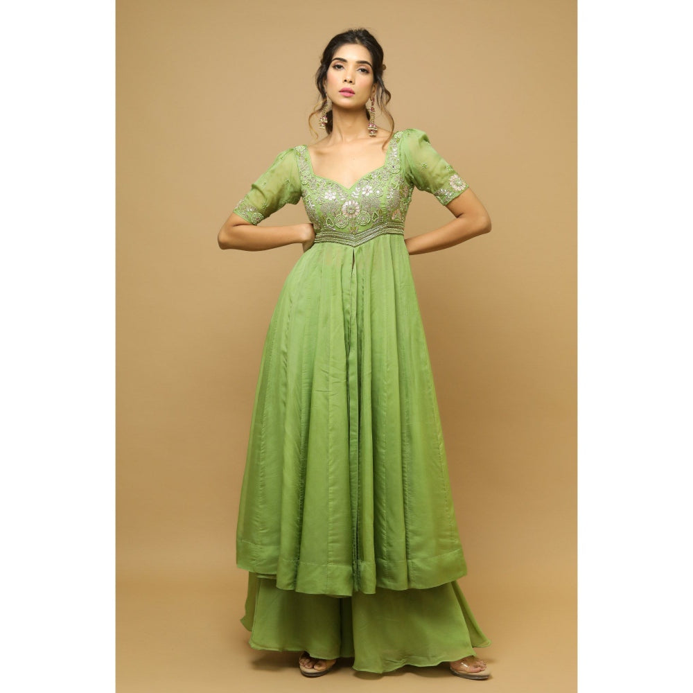 Ahi Clothing Parrot Green Kali Kurta (Set of 2)