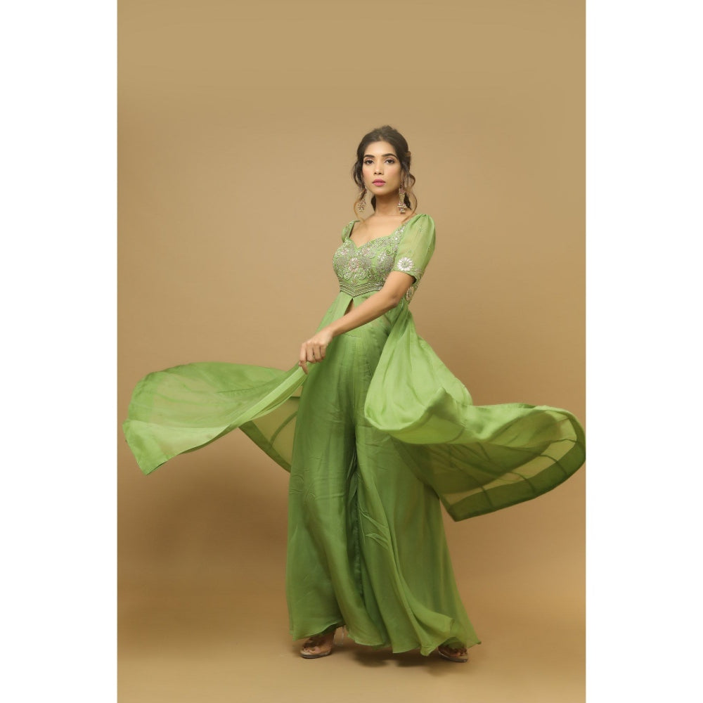 Ahi Clothing Parrot Green Kali Kurta (Set of 2)