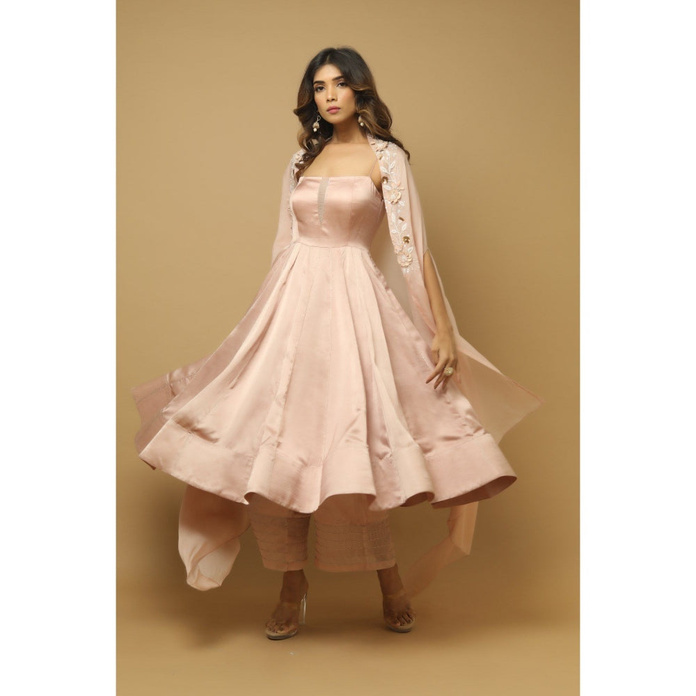 Ahi Clothing Rose Pink Kali Kurta (Set of 3)