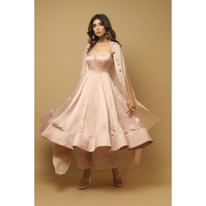 Ahi Clothing Rose Pink Kali Kurta (Set of 3)