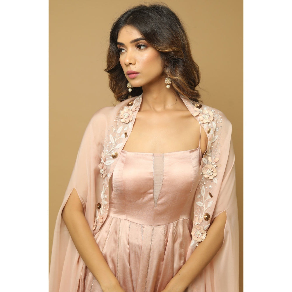 Ahi Clothing Rose Pink Kali Kurta (Set of 3)