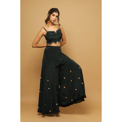 Ahi Clothing Bottle Green Indo Western (Set of 2)