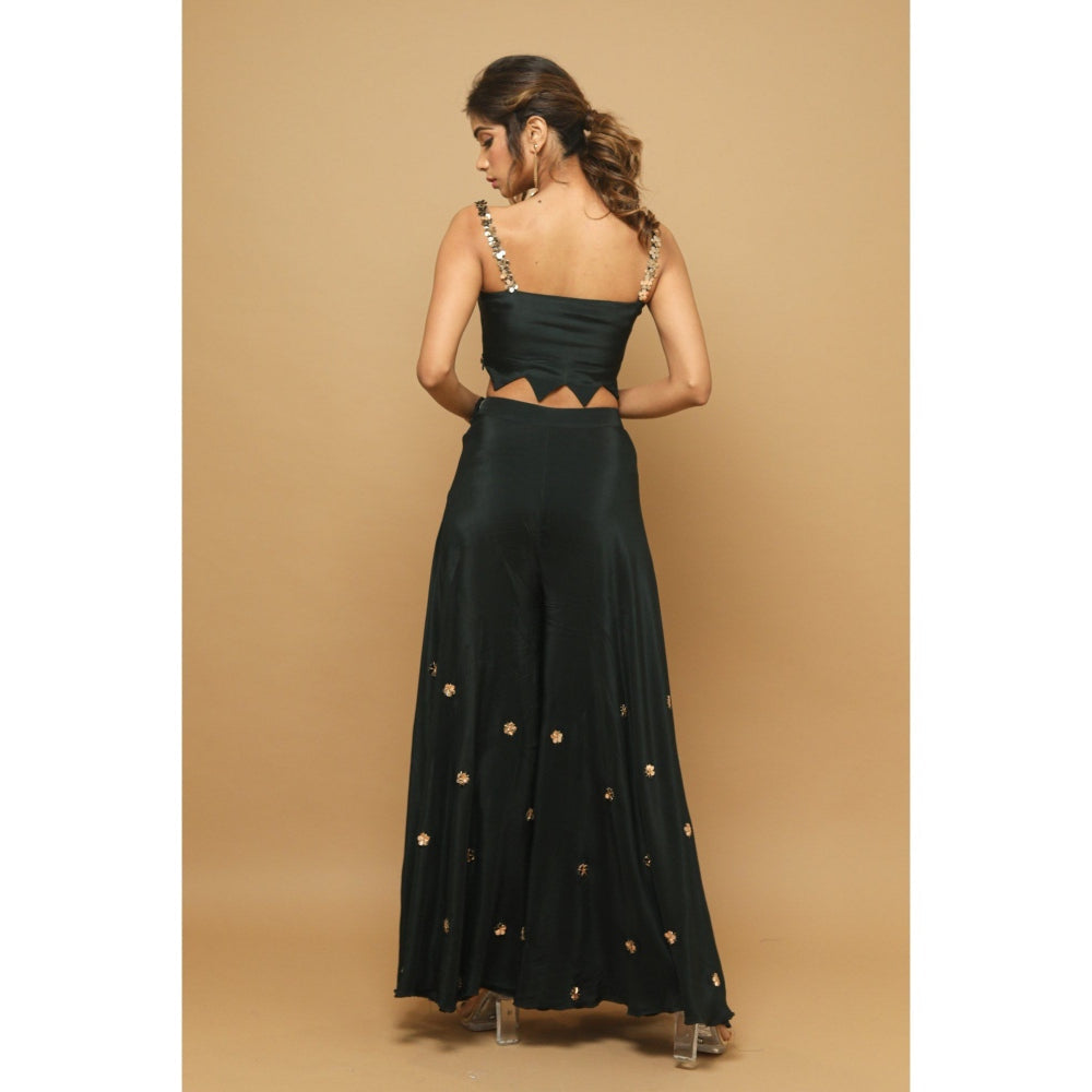 Ahi Clothing Bottle Green Indo Western (Set of 2)