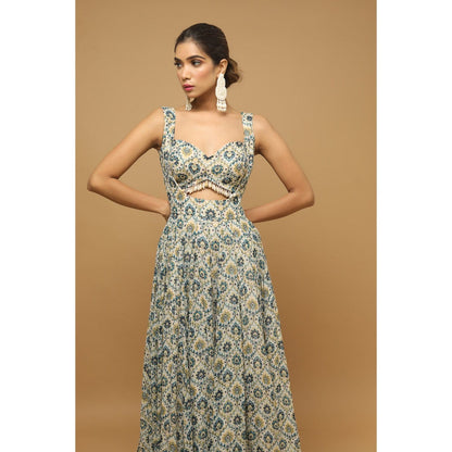 Ahi Clothing Digital Printed Evening Gown