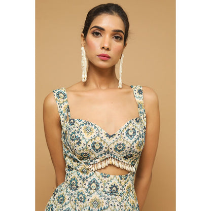 Ahi Clothing Digital Printed Evening Gown