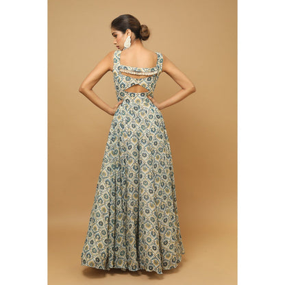 Ahi Clothing Digital Printed Evening Gown