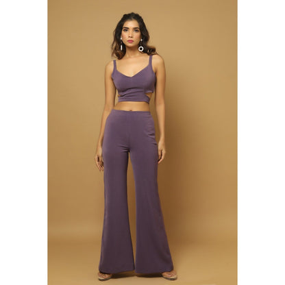 Ahi Clothing Purple Indo Western with Handpainted Jacket (Set of 3)