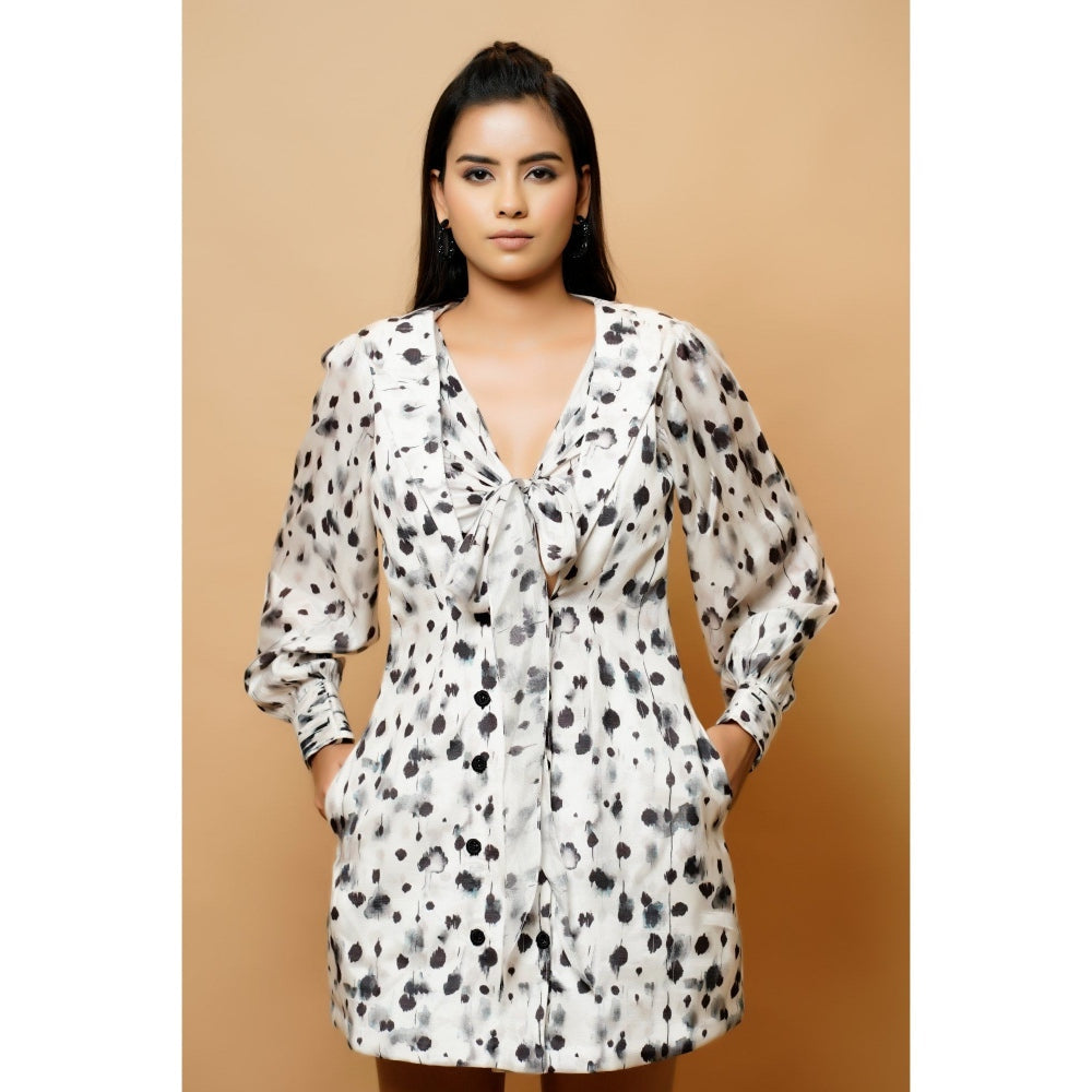 Ahi Clothing Digital Print Tie-Up Jacket Dress
