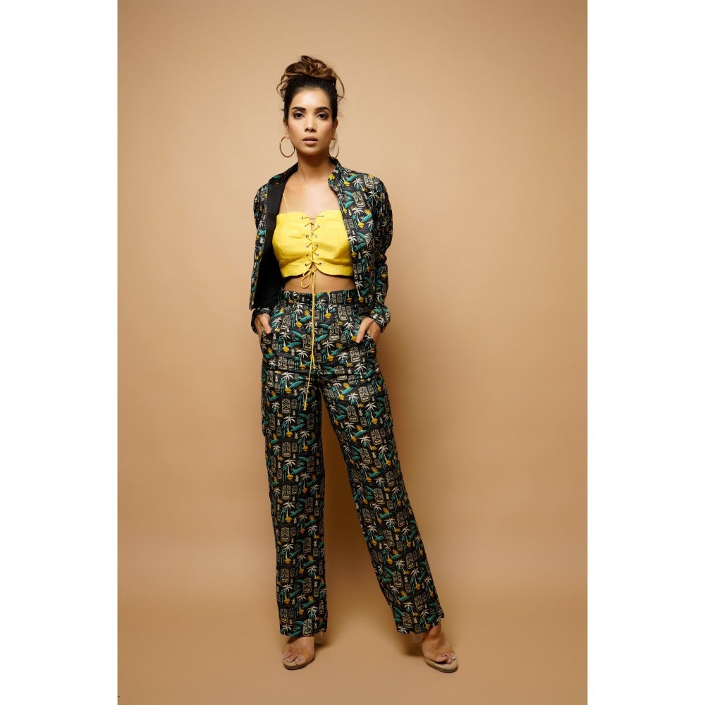 Ahi Clothing Digital Printed Bomber Jacket 3Piece Co-Ord (Set of 3)