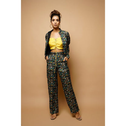 Ahi Clothing Digital Printed Bomber Jacket 3Piece Co-Ord (Set of 3)