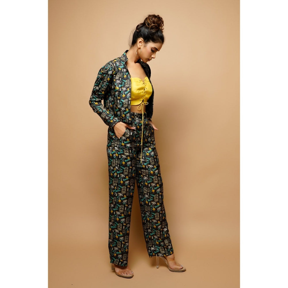 Ahi Clothing Digital Printed Bomber Jacket 3Piece Co-Ord (Set of 3)