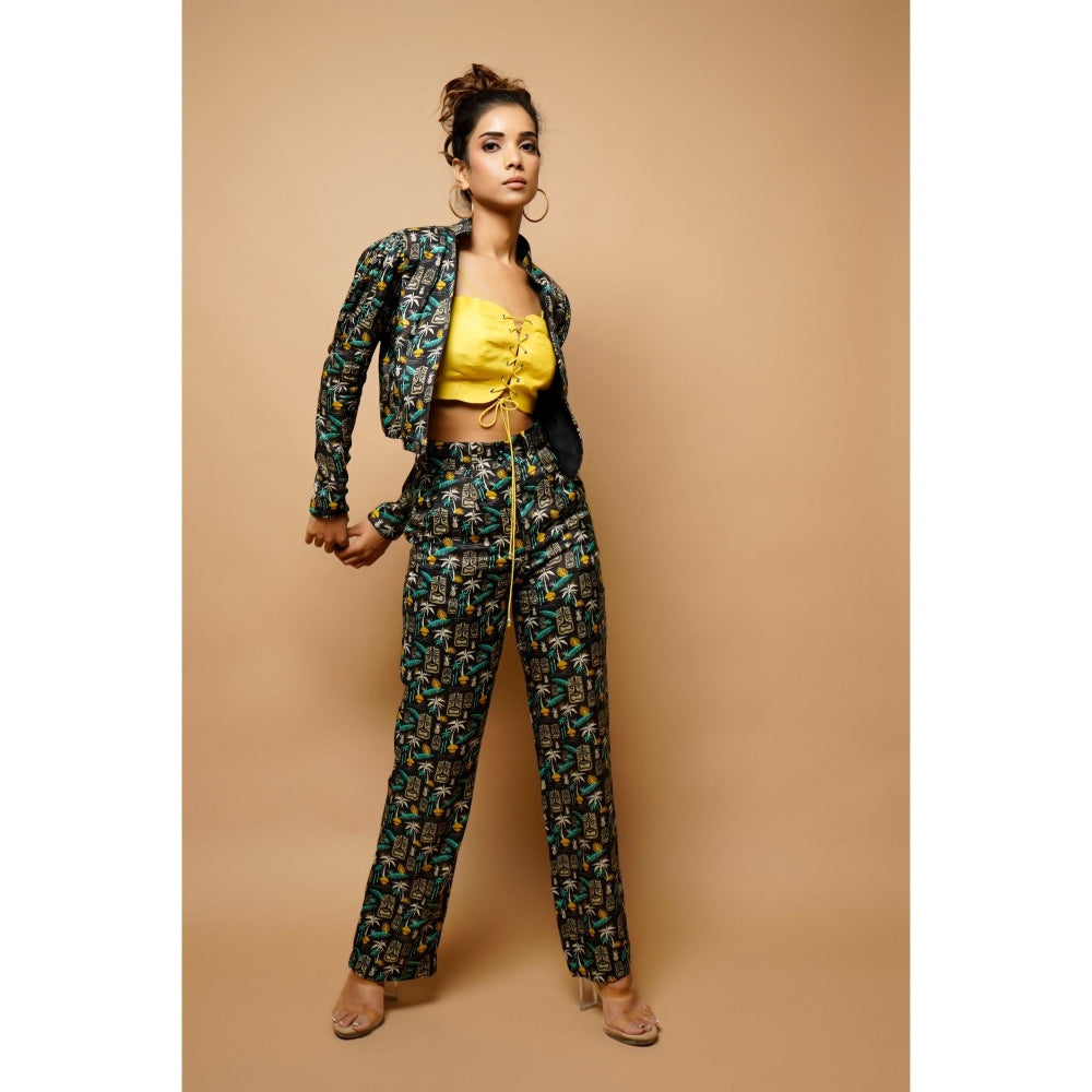 Ahi Clothing Digital Printed Bomber Jacket 3Piece Co-Ord (Set of 3)