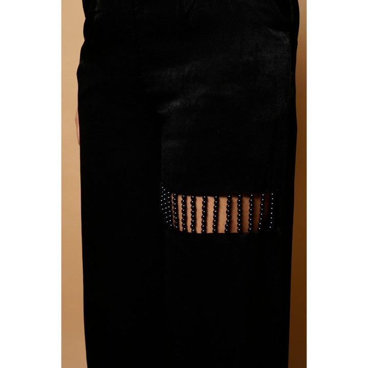 Ahi Clothing Black Velvet Corset Co-Ord (Set of 2)