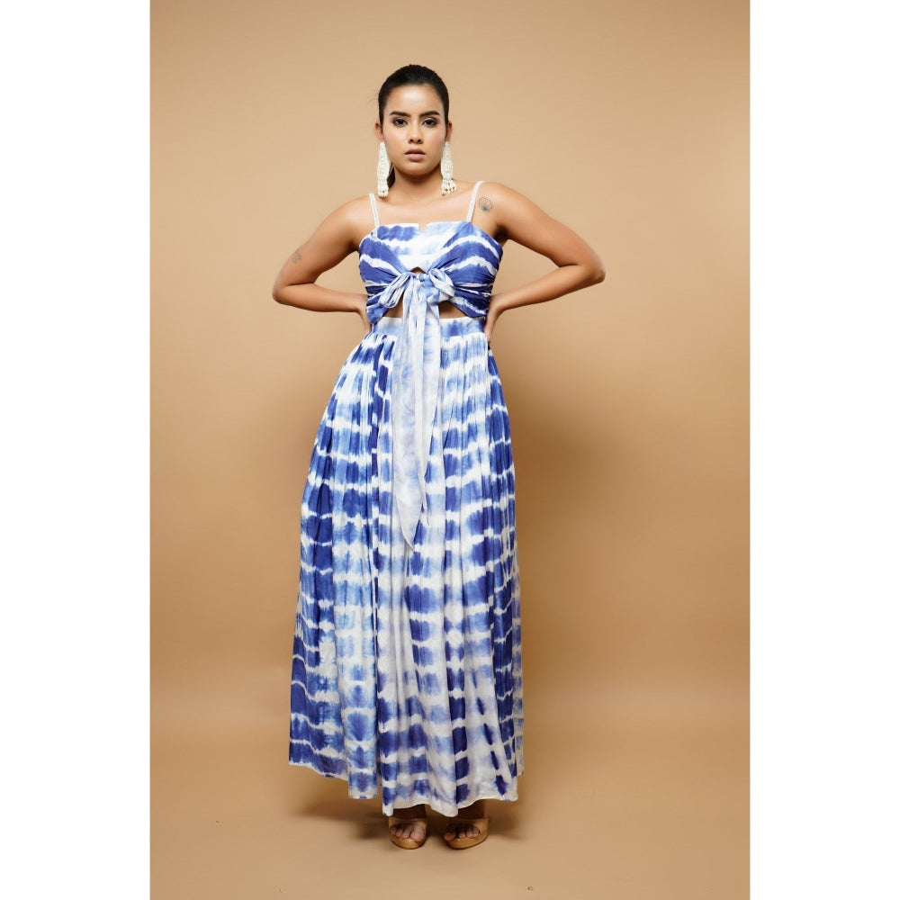 Ahi Clothing Tie-Dye Blue and White Resort Wear Dress